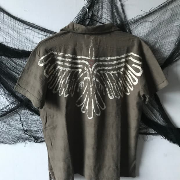 Oriental mood printing shirts