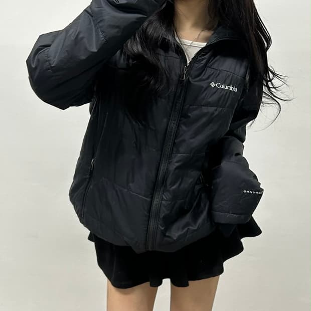 Columbia 컬럼비아 블랙 고프코어 경량 패딩 패디드 자켓(L)