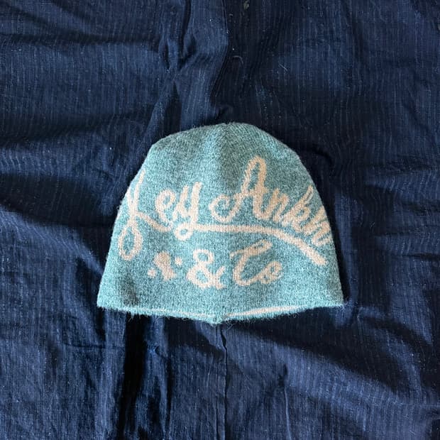 키앙크 알파카 울 블랜드 비니 [아쿠아블루/베이지]