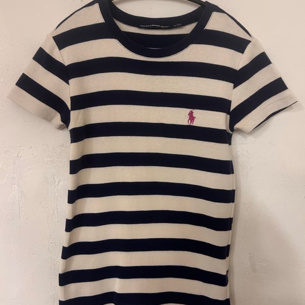 폴로 랄프로렌 스포츠 스트라이프 반팔티 S