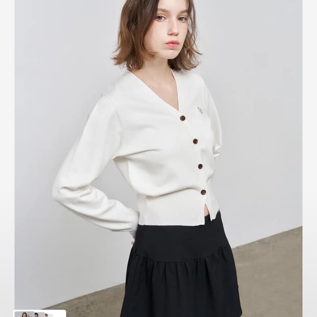 제너럴 아이디어 에센셜 가디건 화이트