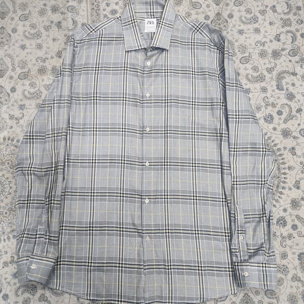ZARA 자라 타탄 체크 셔츠 XL