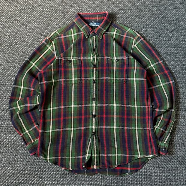 90s 폴로 랄프로렌 헤비 플란넬 체크 셔츠 (100-105)