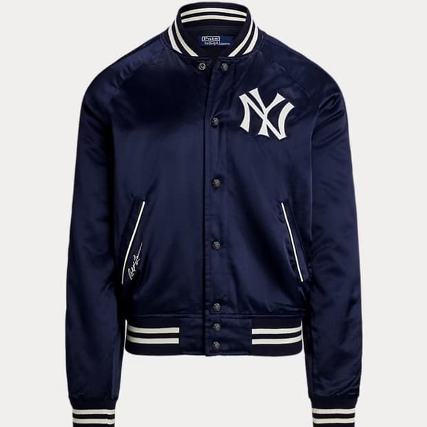 [새상품/M] 폴로 x MLB 뉴욕 양키스 바시티 새틴 자켓 팝니다.