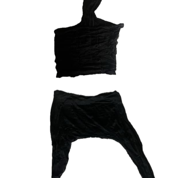 홀터넥 레이어드 투피스 