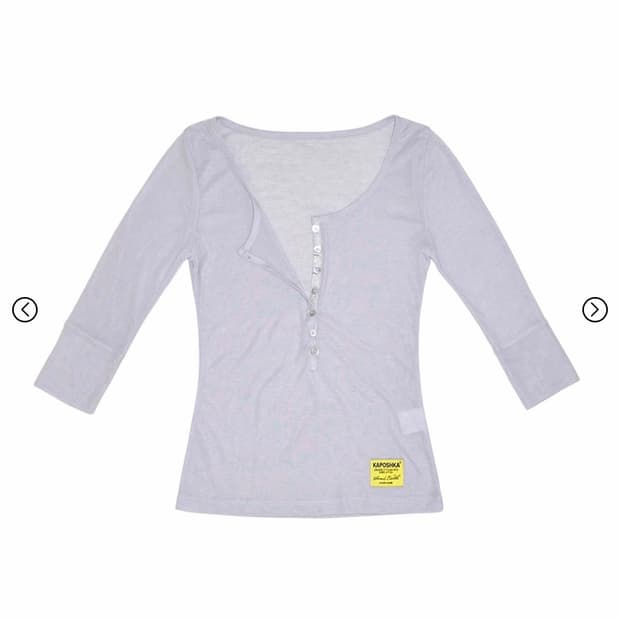 구해요 KAPOSHKA 3/4 sleeve tee light grey