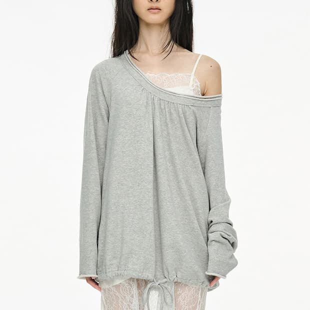 세릭 -Round Hem String Top 