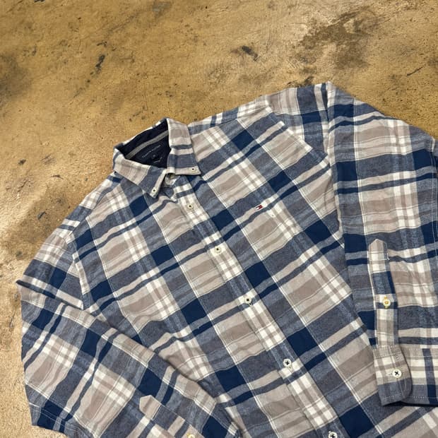 [정품/M] 타미힐피거 체크 셔츠 남방 b18