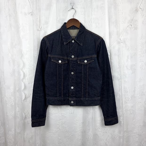 Cropped Raw Denim Trucker Jacket