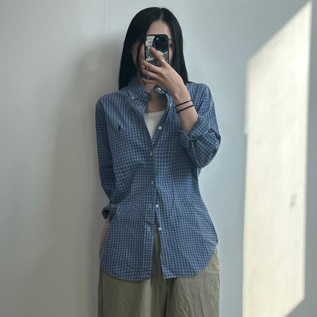 폴로 랄프로렌 자수로고 체크 셔츠