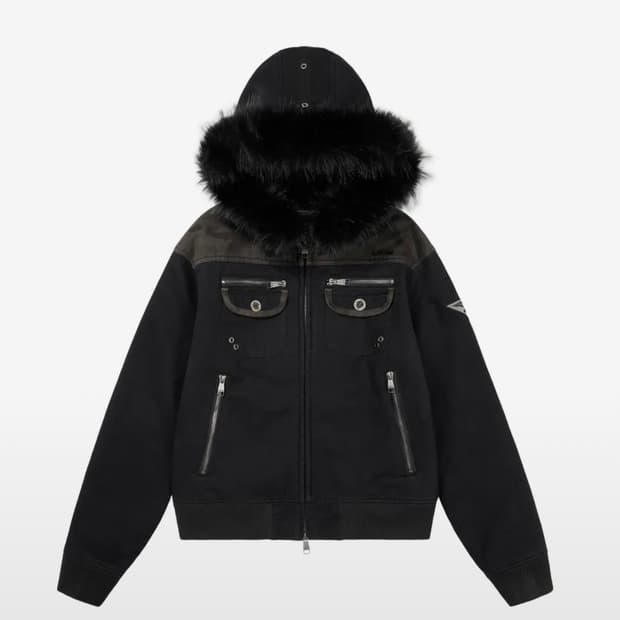 아캄 퍼 후드 집업 자켓 1사이즈