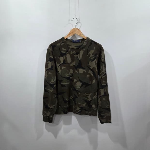 폴로랄프로렌 카모플라주 기모 스웻셔츠 M
