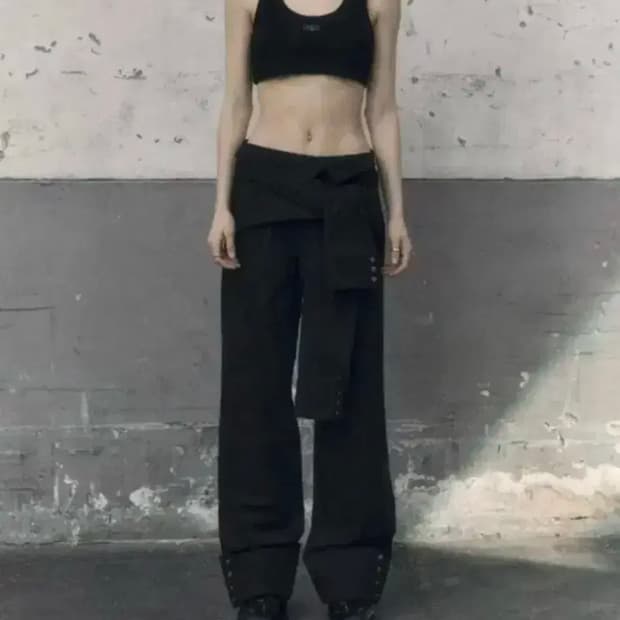 보헤미안서울 턴업 와이드 셔츠 팬츠 M