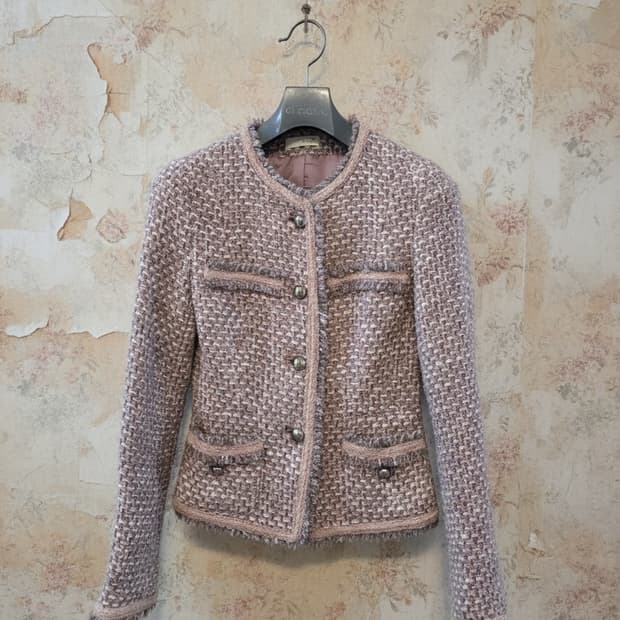 MICHAA 핑크 트위드 자켓 44