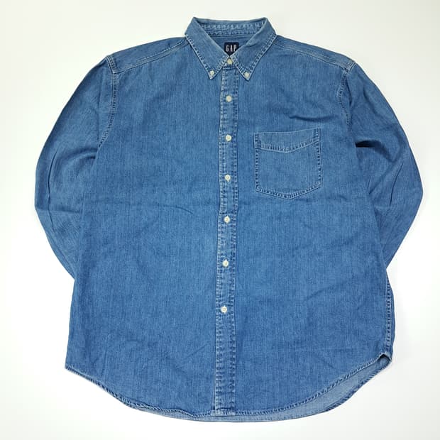 CL232 L 갭 90s 올드갭 데님 버튼다운 셔츠 남방