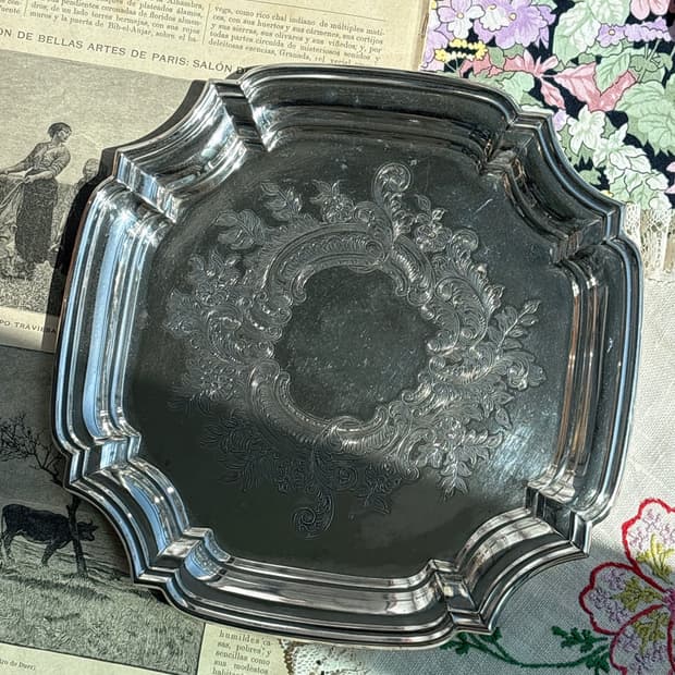 영국 빈티지 Viners 실버플레이트 트레이