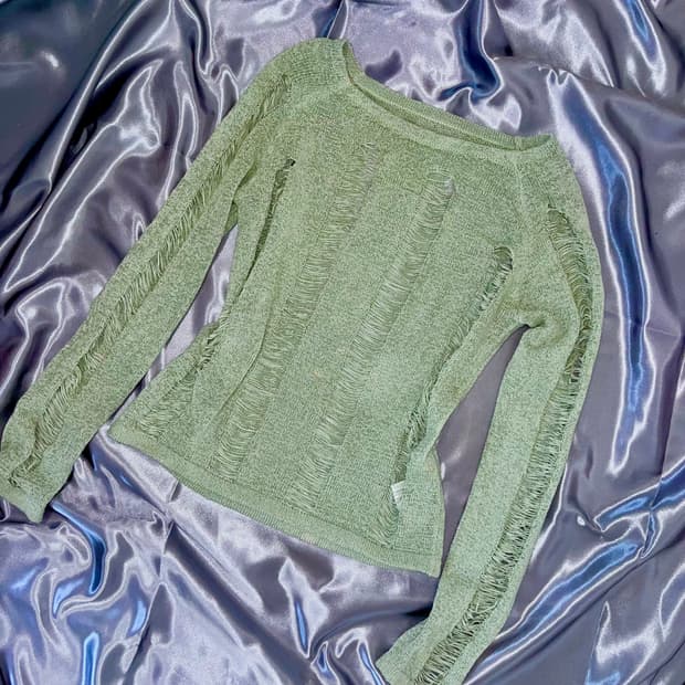 Vintage Mint knit 민트 그물 니트