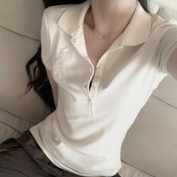 폴로 실버큐빅 빅포니 바닐라 카라반팔