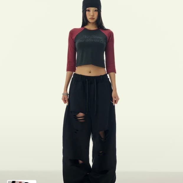 STITCHED BOLD LOGO SWEAT PANTS_BLACK