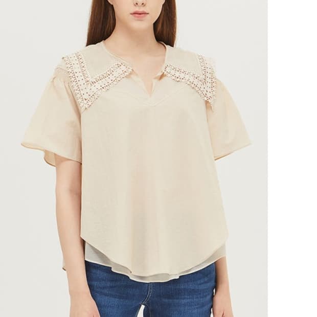SISLEY 시슬리 세일러카라 블라우스 화이트