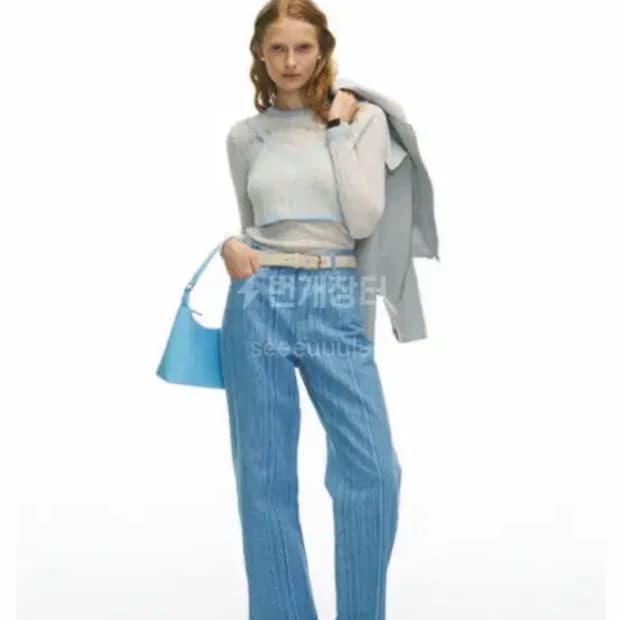 22 s/s 그로브스토어 리츠 knit,buistier 라이트그레이블루
