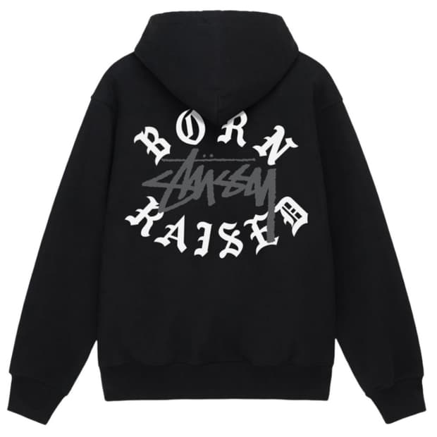 스투시 x 본앤레이즈드 로고 후드 집업