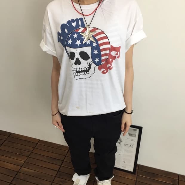 Vintage Born Free Skull Graphic Tee