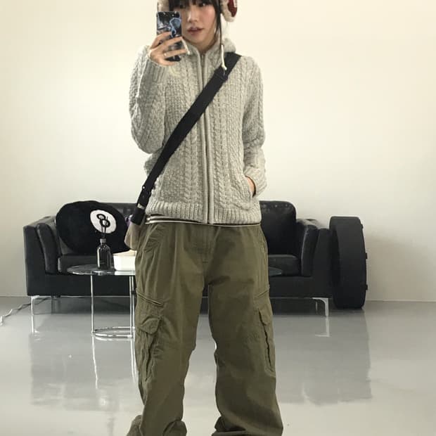 Jpn Twisted KnIt Zip Up Hoodies