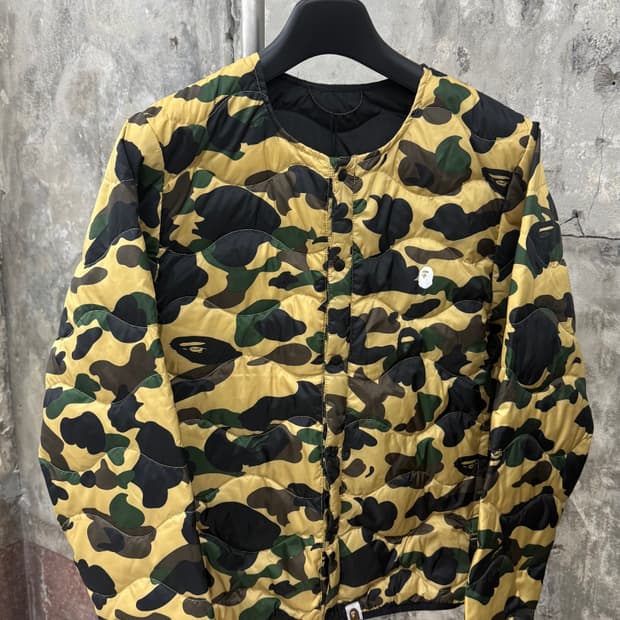 [S]베이프 퀄팅 퀼팅 카모 자켓