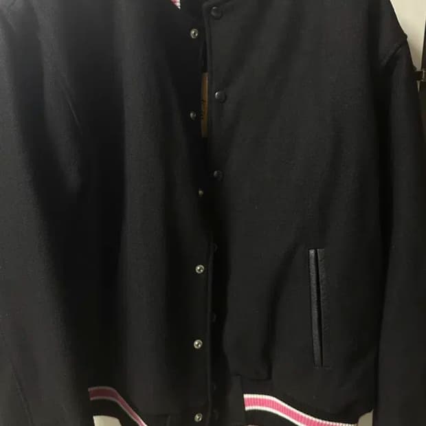 스투시 S 토크 멜튼 바시티 자켓 블랙 XL