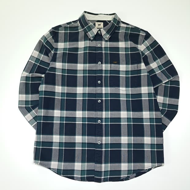 CL376 L 리 KANSAS 1889 체크 버튼다운 셔츠 남방