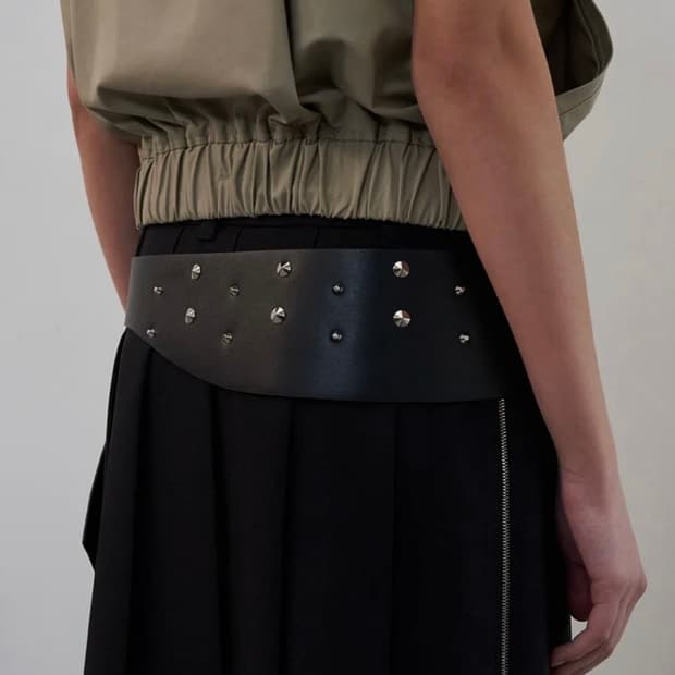 LCDC 스터드 와이드 레더 벨트