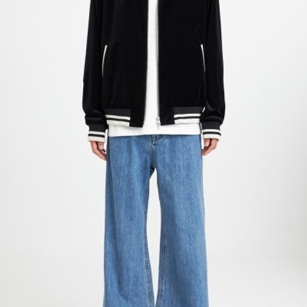 유스 벨벳 트랙자켓 블랙 M