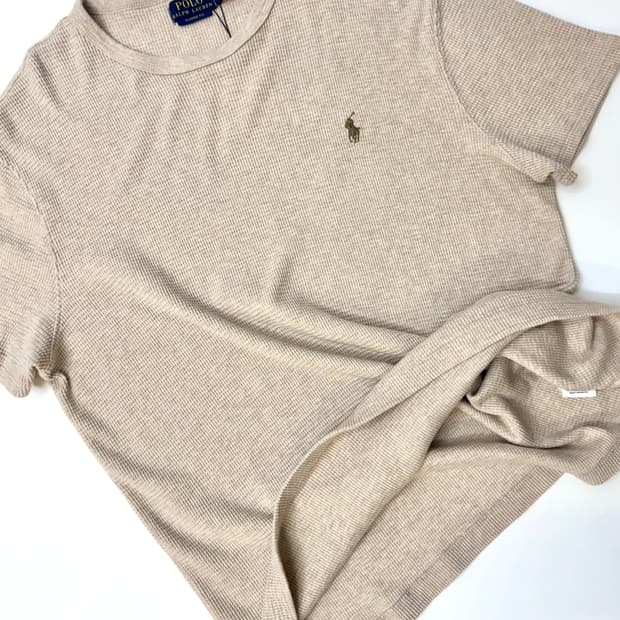 Polo 폴로 랄프로렌 신형 베이지색상 와플 반소매티셔츠