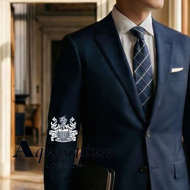 아쿠아스큐텀 실크 네이비 체크 넥타이 9cm A+등급 A19681