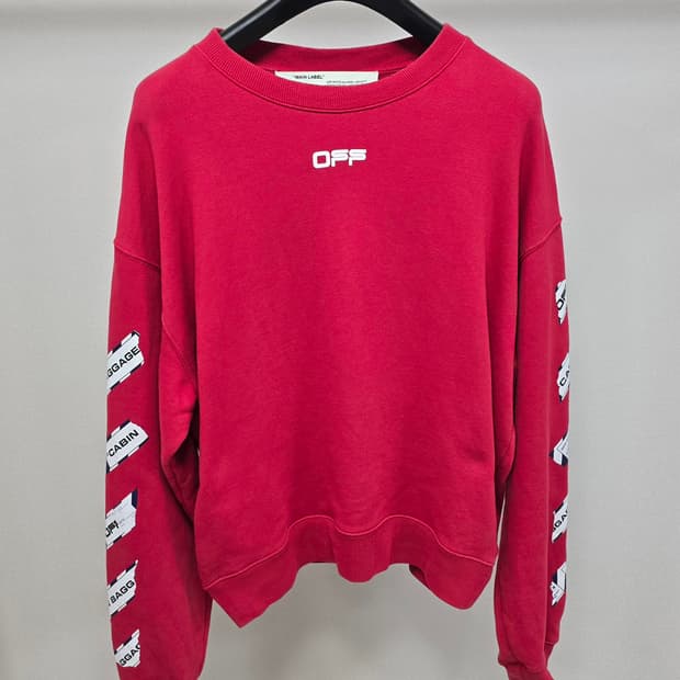 오프화이트 에어포트 애로우 맨투맨 s사이즈 95 판매