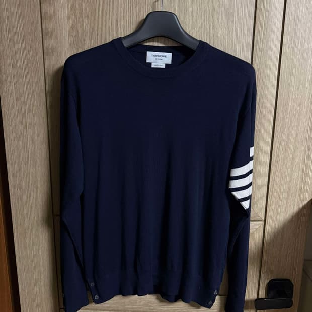 톰브라운 사선완장 메리노 울 니트 네이비 3