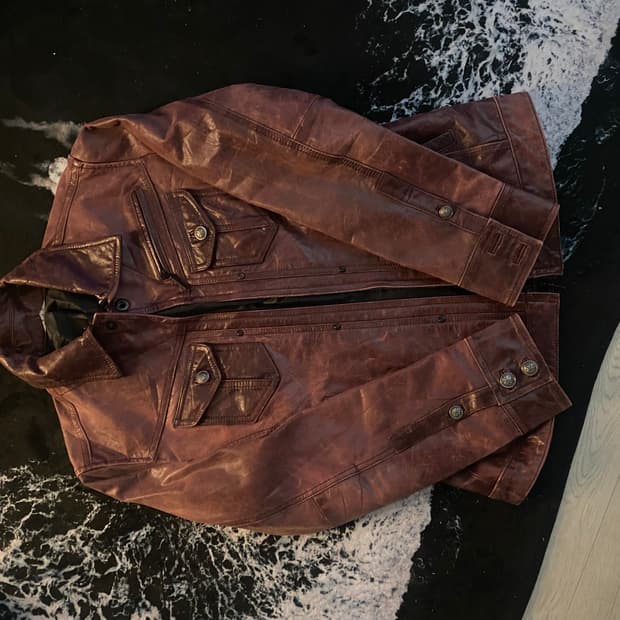 ASM 워싱 레더 자켓