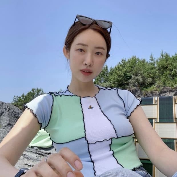 IAH.HNL 리워크 비비안웨스트우드 패치워크 크롭 티셔츠