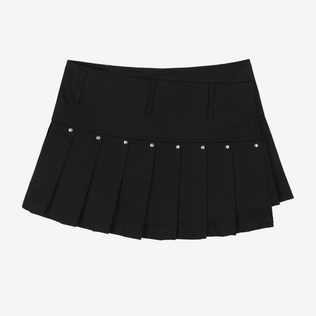 팬시클럽 플리츠 레이어드 랩 스커트