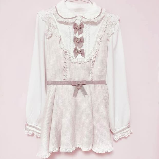 리즈리사 3연 리본 트위드 셋업 양산형