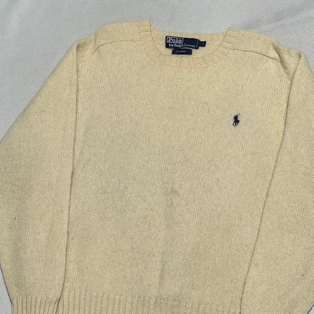 L 폴로랄프로렌 아이보리 울 니트