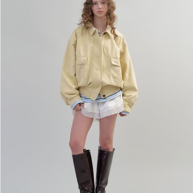 [새상품] 헤더먼트 가먼트 워싱 점퍼 90s garment 블루종