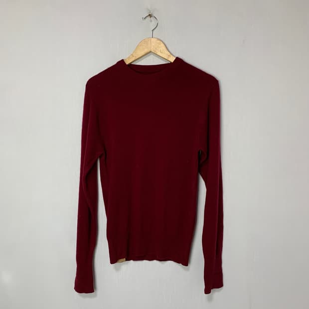 일본 빈티지 jpn 캐시미어 100% 와인 긴팔 니트