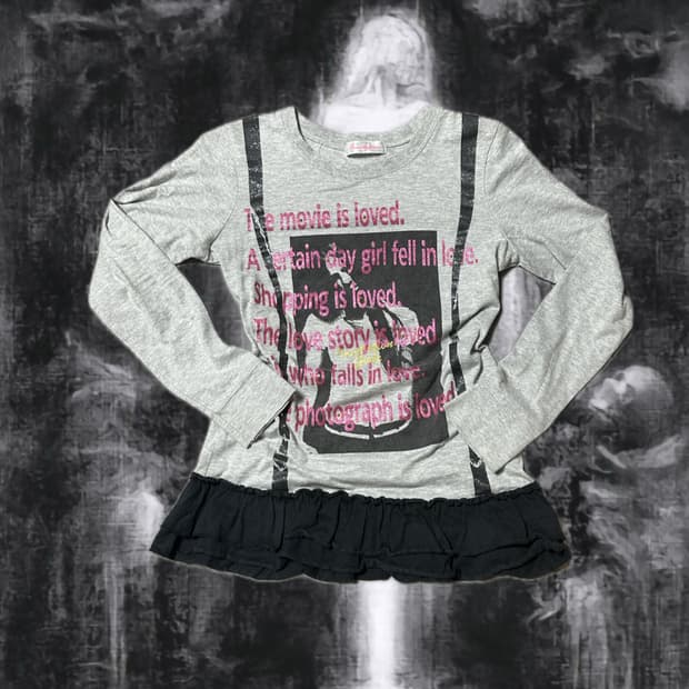 갸루 y2k lettering long-sleeve 