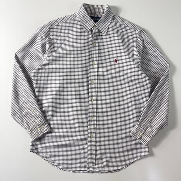 Polo 폴로 랄프로렌 화이트 깅엄 체크 옥스포드 셔츠