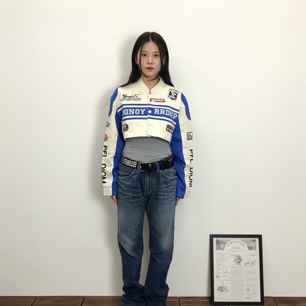 Vintage Racing Style Cropped Jacket