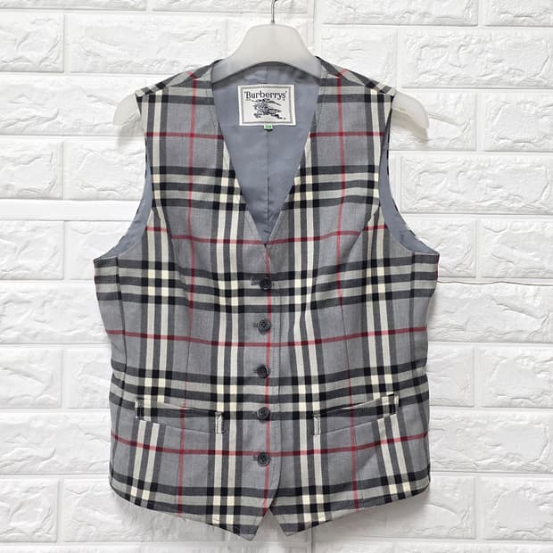 택포// 버버리 체크 조끼 S