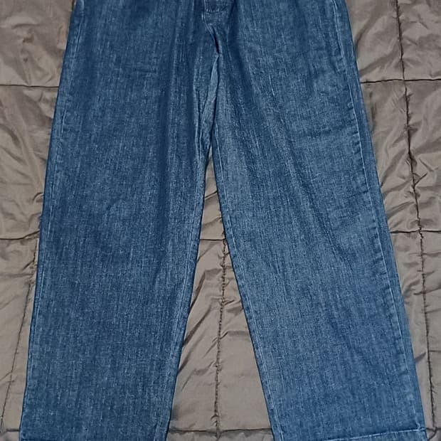 유니클로 얇은데님 와이드팬츠 32인치 기장98