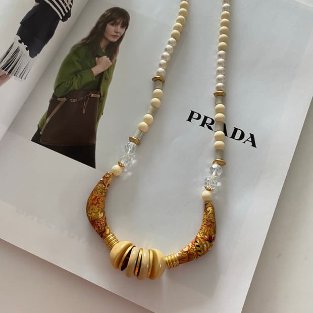 오리엔탈 에스닉 보헤미안 빈티지 비즈 목걸이